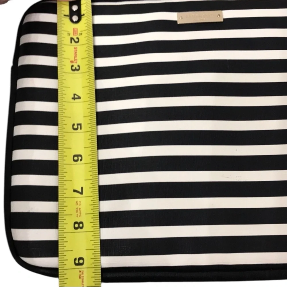 KATE SPADE NEW YORK Nautical Black/White Striped Laptop / Tablet Sleeve --Raina